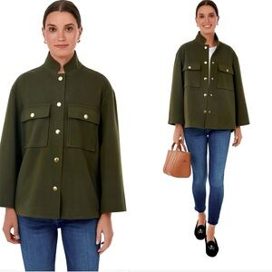 NWT XXL Tuckernuck Marant Olive Green Suede Shirt Jacket